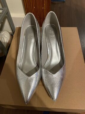 ASOS Silver Pointed Toe Heels
